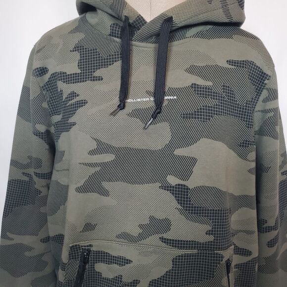 Hollister California Men’s Pullover Hoodie Medium Camouflage Cotton Blend - Picture 2 of 12